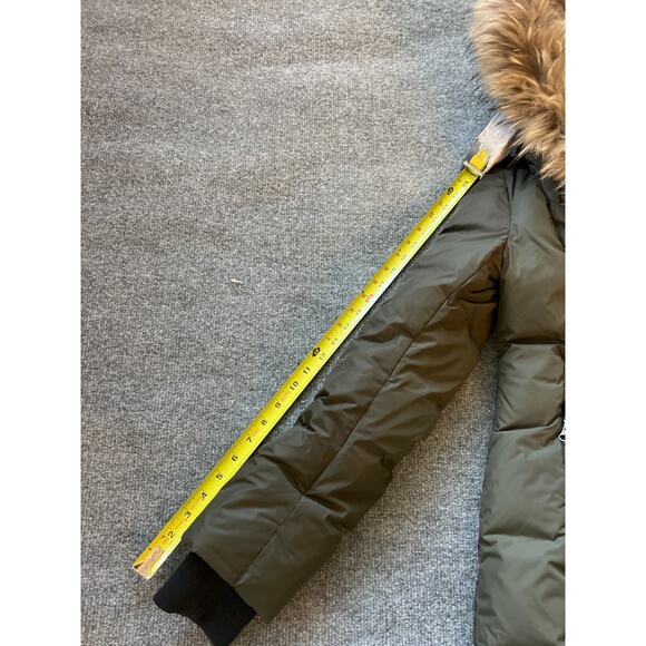 $1690 Mackage Green Quilted Key Trish Down Puffer Coat Jacket Fur Collar Sz S - Picture 12 of 16